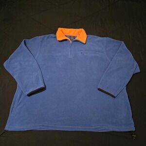 Daniel Cremieux Collection Jacket Mens XL Blue Fleece 1/4‎ Zip Polartec Pullover